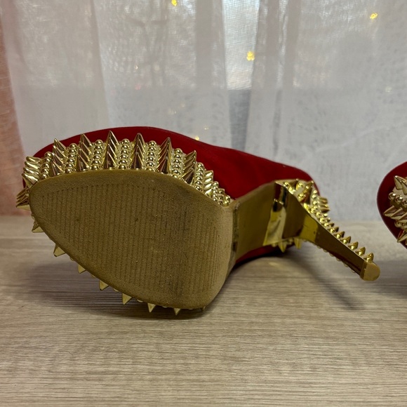 Kush Kouture Red Spiked Platform Heels Size: 7 - Picture 7 of 12